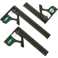 Multifunctional Combination Movable Ruler Protractor Angle Ruler Level Aligner Inclinometro Woodworking Angle Measuring Tools