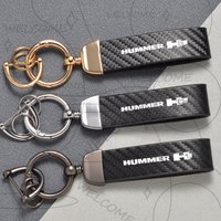 For HUMMER H1 H2 H3 LOGO Sierra Canyon Carbon Fiber Style Keychain Car Key Chain Zinc Alloy Keyring Decoratio Horseshoe Buckle