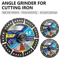 2026 New 3PCS Multi Material Cutting Blades 4.5" Diamond Grit for Ceramic Tile Marble Glass Metal Angle Grinder