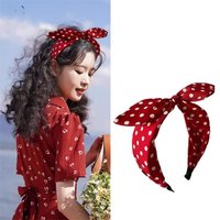 New Vintage Red Hairband for Women; Versatile Bow Headband with Wide Edge; Korean Style Hair Accessories