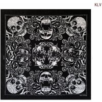 Halloween Skull Scarf for Women Men Scary Neckerchief Breathable Scarves Head Bandannas Square Headband for Party 55cm
