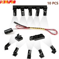10pcs Terminal Led Searchlight MOC Light Table Lamp Multifunctional DIY Spotlight Black Building Block 1219