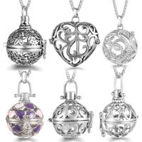 Mexico Chime Music Angel Ball Heart Aromatherapy Pendant Titanium Steel Chain Essential Oil Diffuser Locket Necklace Accessories