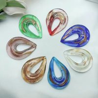 Handmade Murano Lampwork Glass Fashion LiuLi Pendant Necklace Droplet Shape Personality Women's Glass Jewelry Fit Female Gifts
