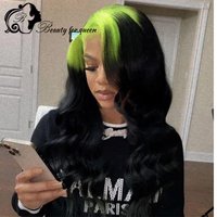 Easy Wear For Beginners Grey Mint Green Fiber Deep Wave 13X4 Hd Lace Front Human Hair Wig For Women Daily Wear 2026 Top Sale