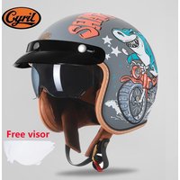 Open Face Vintage Motorcycle Helmet Lightweight Jet Retro Helmet for Men Women Cruiser Cafe Racer Electric Scooter