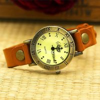Shsby New Rome Vintage Bracelet en cuir de vache montres femmes robe Bracelet montres femme Bronze Quartz montre étudiant loisirs montre