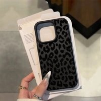 1 Piece of Creative Black Leopard Print Patterned Lychee-Textured Phone Anti-Drop Protective Case, Suitable for iPhone 17, 16, 15, Plus, Pro, Max Series Phones—Can Be Used as a Gift
