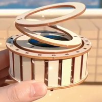 Solar-Powered Double-Ring Rotating Toy Kids Fun Tech DIY Handmade STEM Science Experiment Wooden Assembly Educational Gift