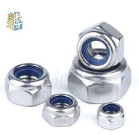 2/5/20/50Pcs DIN985 M2 M2.5 M3 M4 M5 M6 M8 304 Stainless Steel Nylon Self-locking Hex Nuts Locknut Slip Lock Nut