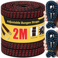 1/2M Adjustable Motorcycle Tie Down Strap High Elasticity Latex Bungee Cord Heavy Duty Cargo Securing Belt Wide Luggage Rope