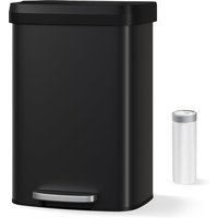 Poubelle de cuisine en acier inoxydable de 13 gallons avec couvercle à fermeture douce, pédale, antirouille et résistante aux traces de doigts, seau intérieur amovible