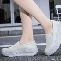 Large Size Spring and Autumn Fashion New Item Thick Sole Height Increasing Sloping Heel Women's Shoes Nurse Women's Single Shoes