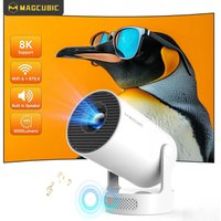 Magcubic Projector Android 14 8K 1280*720P HY300 Pro + Dual Wifi 290ANSI 180°flexible BT5.0 Cinema Outdoor Portable Projector