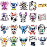 S925 Silver Cute Cartoon Animal Beads Ferris Wheel Deer Leopard Charms DIY Jewelry Making Accessories for Women