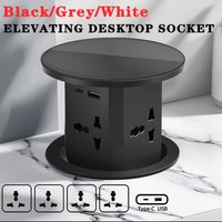 Hydraulic Lifting Socket Automatic Pop Up Wireless Charge Universal/US/UK/TL Plug Adapter Hidden Four Sided Socket Power Supply