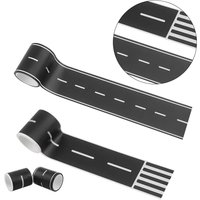 Reusable Black Car Road Sticker Road Tape Train Track Stick For Floors Walls Quick Cleanup Race Car Party Decorations Accessory