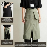 Unisex Kitchen Apron Half-length Japanese Pattern with Waterproof Material for Culinary Experts