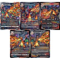 5Pcs Pokemon Cards Charizard Street Graffiti Style PTCG Cards Anime Collection Hobbies Games Cards Rare Holo Pokemon Carrd Gift