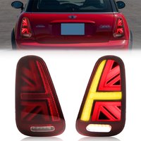 2Pcs For 2001-2006 Mini Cooper R50 R53 S 2004-2008 R52 S Rear Union Jack Tail Light Brake Backup Reverse Light W/Animation LED