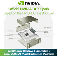 Official NVIDIA DGX Spark, Desktop AI Workstation, GB10 Grace Blackwell 128GB Memory 1 PFLOPS, Local 200B AI Models Dev Platform