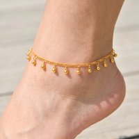 Women's Waterproof Stainless Steel Anklet Dainty Geometric Tassel Chain Anklets Gold Color Charm Jewelry For Daily Beach Holiday