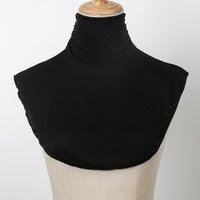 Black Modal High Nack Fake Collar Soft False Collar For Women Solid Color Elastic Jersey Detachable Collar