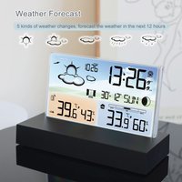 New Transparent Weather Station Glass Colour Screen Thermometer Hygrometer Digital Temperature Humidity Monitor Weather Forecast