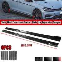 Universal 2m/2.18m Car Side Skirt Extension Splitter Bumper Racing Side Wing Bumper Lip Side Spoiler For Audi BMW Toyota Honda