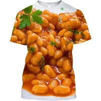 Pasta Pizza 3D Print Sports Quick-dry Breathable Men T-shirt Outdoor Street Casual Fashion Parent-child Short-sleeve Top