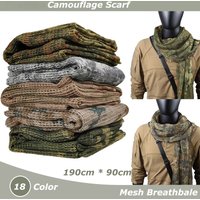 Camouflage Scarf Mesh Breathbale Camo Mesh Scarf Face Veil Head Wrap for Outdoor Sports Camping Cycling Hiking Neckerchief Mask