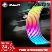 PC Cabinet Bendable ARGB Light Cover, Match for ATX 24Pin / Graphics Card 8pin/2x8pin/12VHPWR/ Motherboard AURA SYNC Decorati