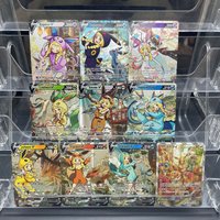 10Pcs/Set PTCG Limited Edition Eevee V Card Trainer Cosplay Eeveelutions Art Illustration Series Espeon Game Collection Card