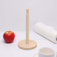 1PC Kitchen Wooden Roll Paper Towel Holder Bathroom Tissue Vertical Stand Disposable Paper Pot Kitchen Toilet Storage Accessorie