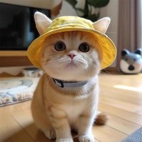 Summer Pet Cat Sun Hat with Ear Holes Yellow Adorable Pet Sun Hat with Protection Cat & Dog Fisherman Hat Sun Hat Adjustable New