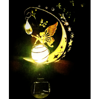 Animal Fairy Moon Solar Light Lawn Outdoor Ornament Creative Decorative Iron Hollow Crack Ball Lamp Angle Art Led Sunlight New