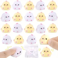 4/10/20 Pack Mini Taba Squishies Chick Sensory Fidget Toy Soft Small Cute Random Color Party Favor for Kids