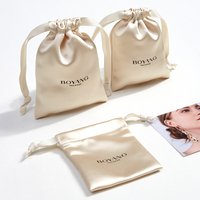 Custom Small Luxury Earring Ring 9x12cm 8x10cm Packaging Drawstring Satin Bag Pouch Jewelry