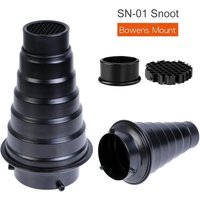 SN-01 Conical Snoot with Honeycomb Grid 5pcs Color Filter Kit for Bowens Mount Studio Strobe Monolight Photography Flash