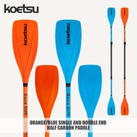 KOETSU Orange/Blue Dual-use Carbon Texture Semi-Carbon Paddle - Functions as Single SUP Paddle or Double-ended Kayak Paddle