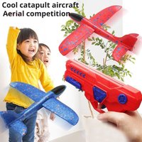 Children's Foam Ejection Aircraft Toys Parent-Child Interaction Outdoor Foam Aircraft Park Catapult Glider Aircraft Gun Toy