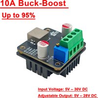 10A DC-DC Auto Buck-Boost Converter Adjustable Power Supply 5V-28V FOR 9V 12V 15V 19V 24V CAR / Solar Wind voltage regulation