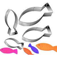 4PCS Cartoon Fish Cookie Cutter Aquatic Animal Fish Molds Cake Pastry Fondant Decorate Tools Cookie Cutters Sandwich Mold