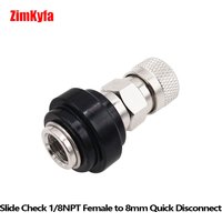 Stainless Steel 1/8NPT Slide Check With 8mm Quick Disconect For Air Coil Remote Hose Accessory For Air Tool