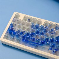 Cherry Profile ABS Frosted Transparent Wave Keycaps 87 Keys for 64 68 75 84 87 Mechanical Keyboard