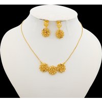Flower-Star Jewelry Set for Women – Cute Necklace & Ear Stud Earring Set, Romantic Gift for Party Lover