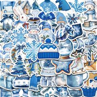50/100PCS Blue Winter Stickers Scrapbooking Laptop Graffiti Room Community Diary Y2k Fashion Phone Fun Christmas Sticker