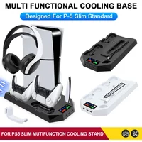 3 Mode Cooling Fan for PS5 Vertical Stand 2 Controller Charging Dock for PS5 Slim Disc Digital Edition