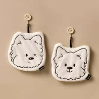 Cute Puppy Hand Towel Hanging Type Super Absorbent Quick Drying Kitchen Handkerchief Special Thick Coral Velvet Hand Towel