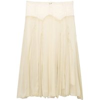 2026 Spring/Summer New Product French Retro Pure Desire High Waist Contrast Lace Splicing Midi Skirt Half Skirt